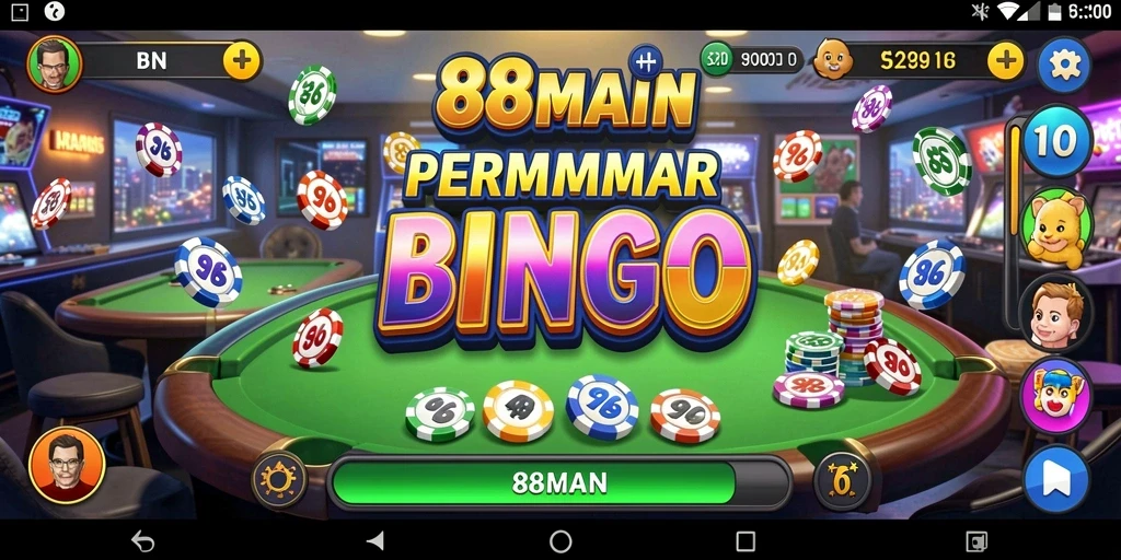 Tampilan menarik dari gameplay Bingo di 88MAIN.