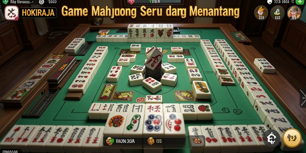 Screenshot HOKIRAJA menampilkan gameplay Mahjong yang menarik.