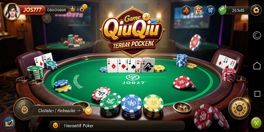 Screenshot JOS77 menampilkan aksi mendebarkan dalam permainan QiuQiu.