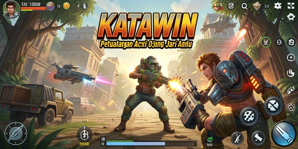 Screenshot KATAWIN menunjukkan aksi intens dalam pertarungan berat.