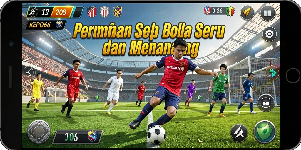 Gambaran gameplay sepak bola yang menegangkan dan menyenangkan di KEPO66.