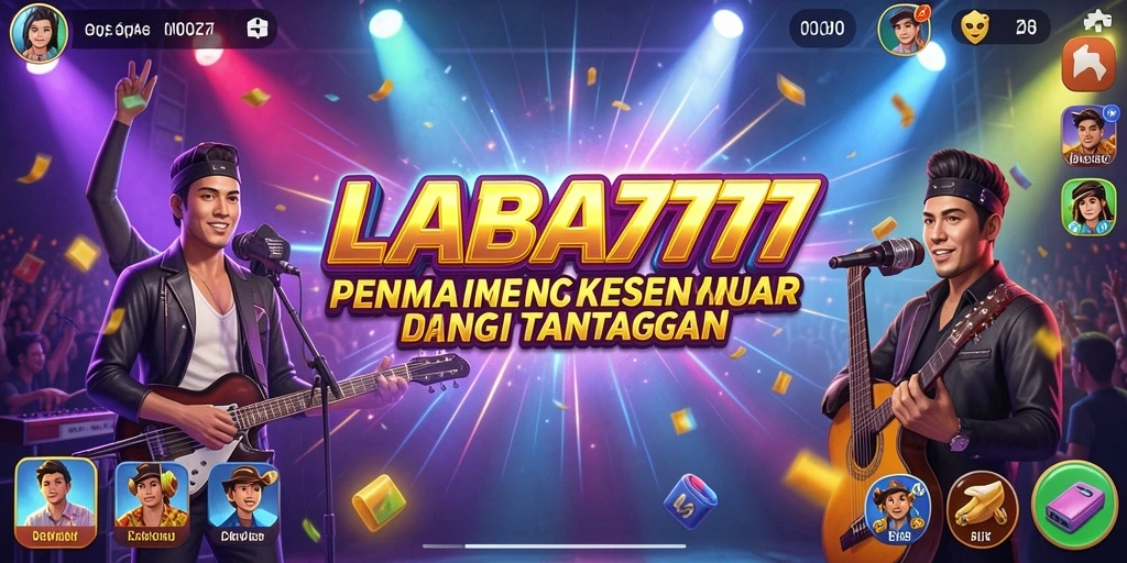 Tampilan gameplay LABA777 yang menarik dengan elemen musik interaktif.
