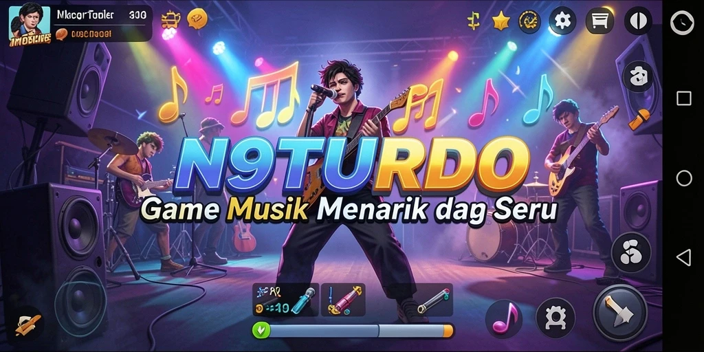 Tampilan permainan N9TURBO yang menarik dan interaktif.