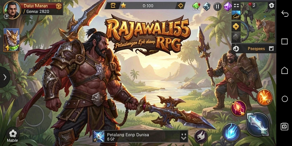 Tampilan gameplay seru dalam petualangan RPG yang mendebarkan.