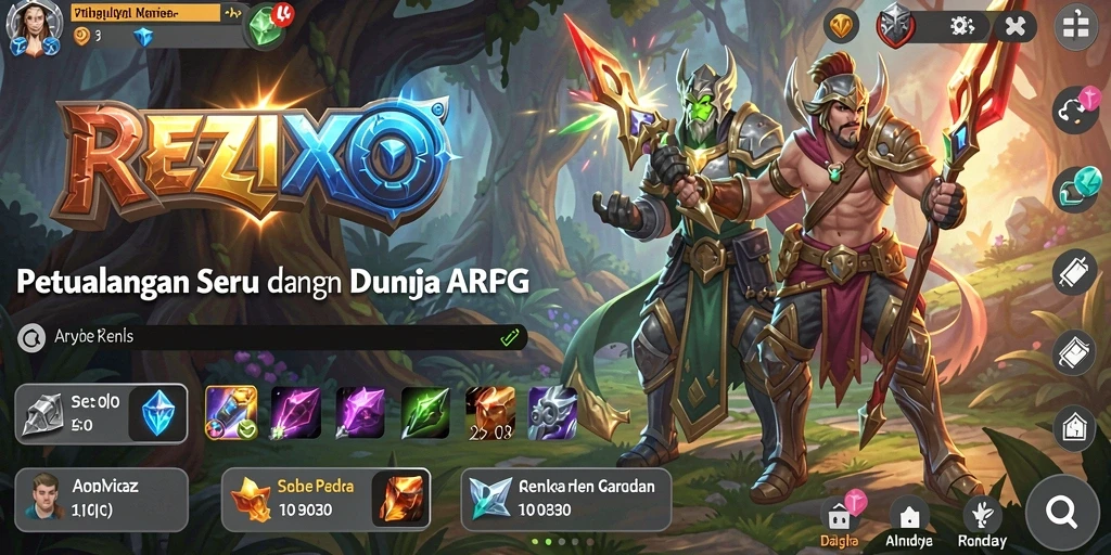 Tampilan gameplay seru dalam petualangan epik ARPG REZIXO.