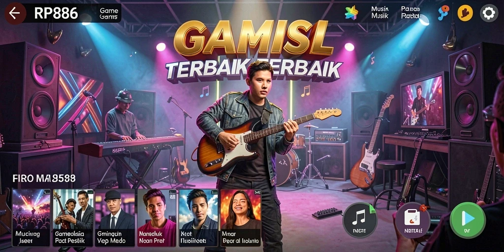 Tampilan interaktif dari gameplay RP886 yang penuh warna.