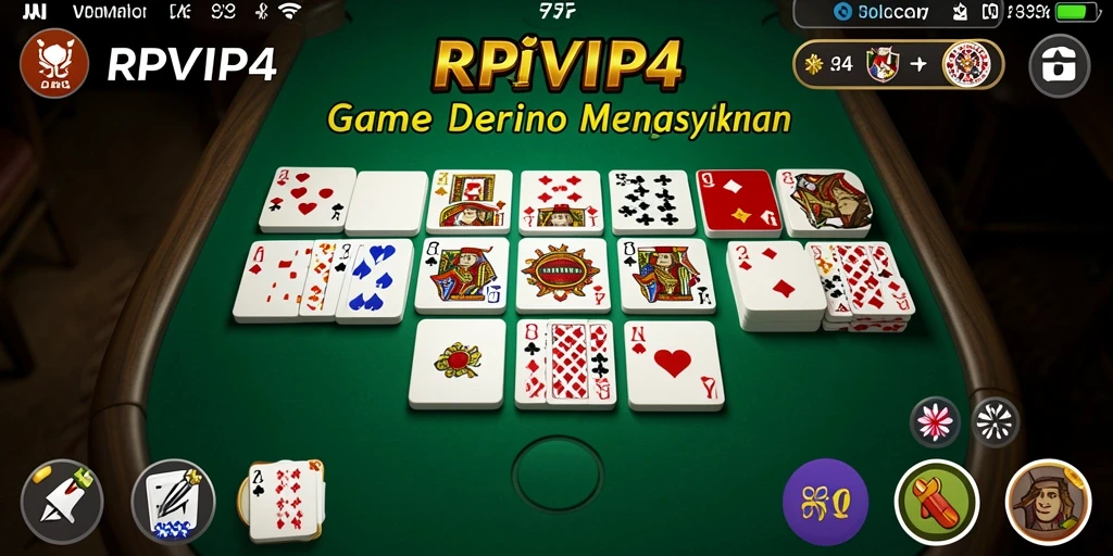 Screenshot gameplay RPVIP4 yang menampilkan suasana seru permainan Domino.