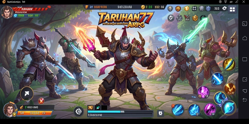Tampilan gameplay mendebarkan dari TARUHAN77 dalam pertempuran ARPG.