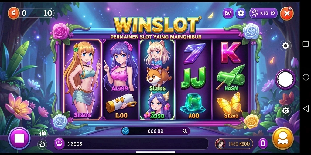 Tampilan gameplay WINSLOT dengan grafis anime yang menawan.
