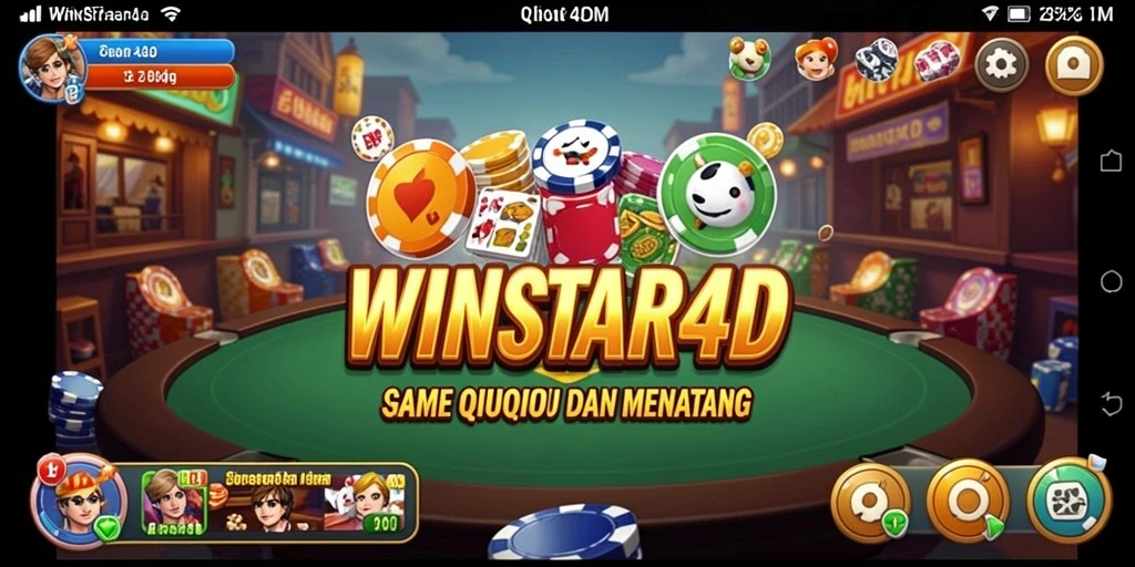 Tampilan gameplay seru dari WINSTAR4D dengan kartu QiuQiu.